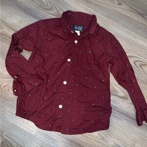 The Children's Place Maroon and White Patterned Shirt